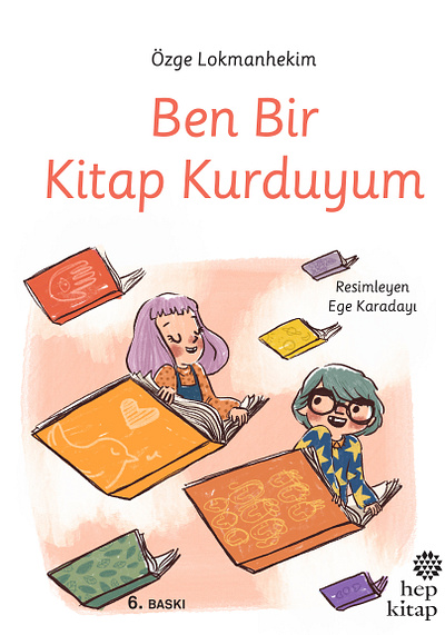 BEN BIR KITAP KURDUYUM / children's book childrens book cover design illustration