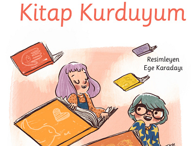 BEN BIR KITAP KURDUYUM / children's book childrens book cover design illustration