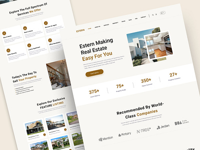 Real Estate Landing Page UI/UX Design architecture building clean design home home page house landing page modern design page product design property agency property management real estate real estate website ui ux uiux design web web design website design