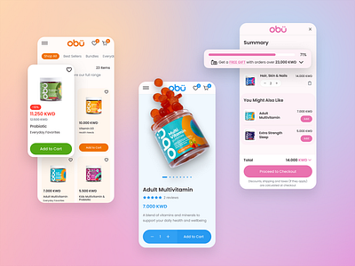 OBU Nutrition category checkout development ecommerce gift graphic design product ui ux woocommerce
