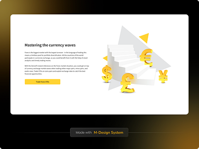 Fintech Website | M-Design System 3d bet betting crypto currency finance fintech forex graphic design landing landing page trading ui ui kit web web 3 website