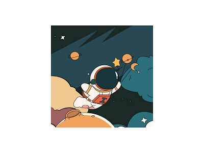 Astronaut vector art illustration vector