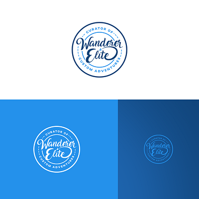 Wanderer Elite - logo blue custom logo cyan logo contest logo design travel