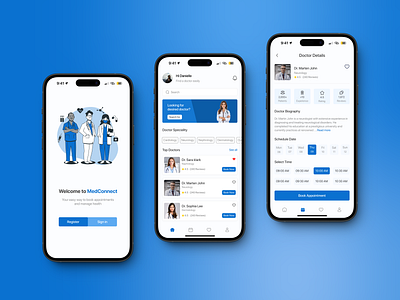 Medical app (MedConnect) graphic design mobile app ui uiux design ux