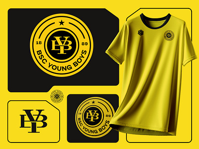 Young Boys Rebrand badge crest design football illustration logo rebrand soccer swiss yb yb monogram yellow young boys young boys rebrand youngboys