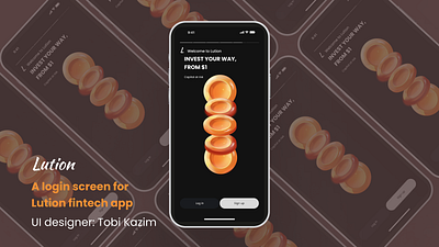 A login page for lution fintech application 3d branding design figma graphic design illustration logo mobileapp ui ui design vector web design