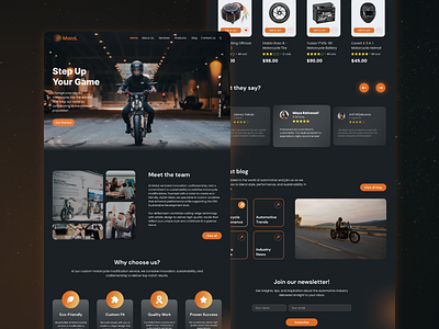 MotoL - Automotive Landing Page automotive dark design landing page ui website