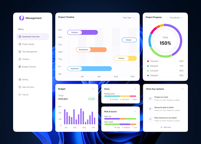 Project Management Dashboard dashboard dashboard ui project management saas task management task management software task tracking webapp