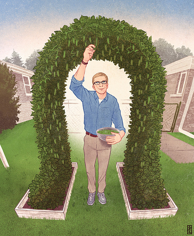 Joe Pera's Bean Arch adult swim bean arch digital drawing garden illustration joe pera joe pera talks with you portrait tv show