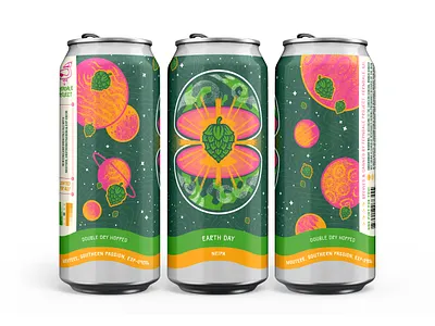 Earth Day Beer Label beer can digital earth earth day ferndale project hops illustration label packaging