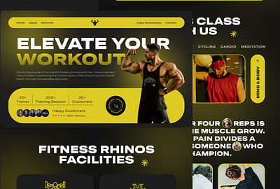 Gym & Fitness Landing Page UI Design bold business clean design fitness landing page gym gym fitness health minimal popular sport trends 2024 ui uiux user interface web web design website