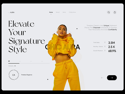 Fashion-CHICAURA👠 black and white branding business fashion image landing minimal ui ux we design