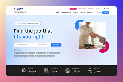 bdjobs.com hero section redesign brand landing page marketplace product design redesign ui ui design uiux ux web design