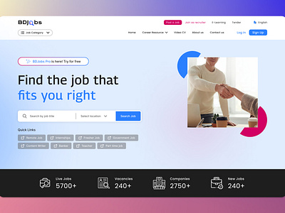 bdjobs.com hero section redesign brand landing page marketplace product design redesign ui ui design uiux ux web design
