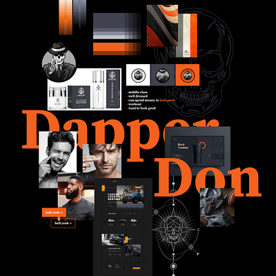 Dapper Don Mood Board board brand branding colors feeling guide identity inspiration logo mood moodboard reference style texture