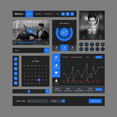 Flat Ui Kit appdesign graphic design ui ui kit webdesign