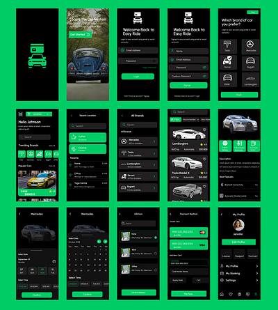 Car Rental App UI/UX Design affordable rentals app app re design car hire car rental figma online reservations ride sharing ui uiux vehicle availability vehicle booking