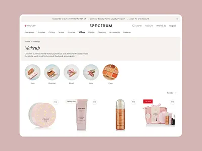 Makeup Beauty Skincare Shopify Custom Design Development Store aesthetic beauty custom ecommerce feminine design makeup megamenu minimal pink product page shopify skincare store web design web development