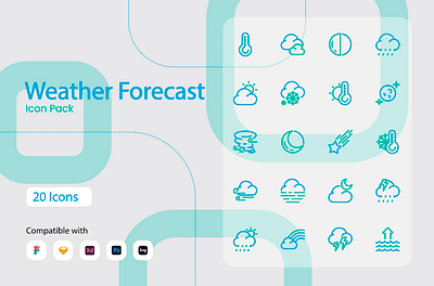 Weather Forecast Icon Set graphic design icon set illustration vector weather