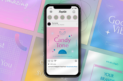 Pastel Gradient Instagram design gradient graphic design pastel template