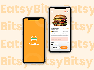 EatsyBitsy - Food App Design food mobile app orange uiux design yummy