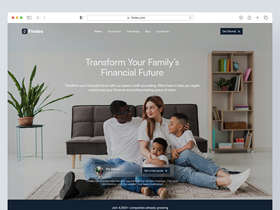 Findes - Financial Insurance Management branding credit credit card design family loan finance financial illustration insurance landing page landing page website loan saas website finance