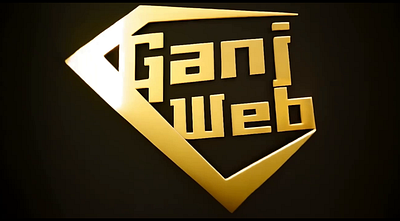 Ganjweb Gold English Logo Animated - 8k 3d animation branding graphic design logo motion graphics