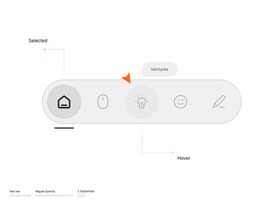 Nav toggle - white mode design ui web design