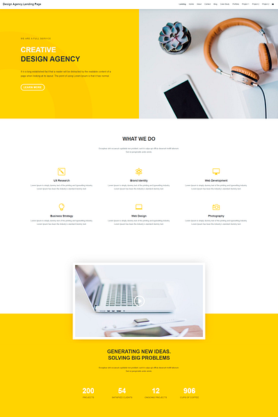 Design Agency Landing Page agency graphic design landing page uxui web design