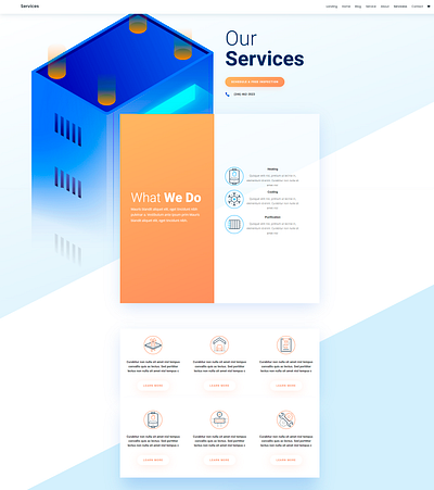 Services Page agency graphic design landing page web design