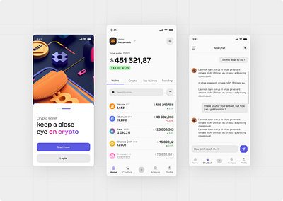 💠 Crypto App UI ai animation app branding chat component crypto design design system figma form mobile motion graphics ui