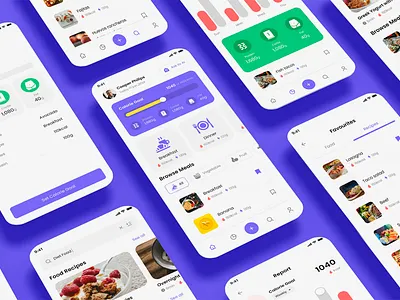 Calorie Goal Counter, Nutrition & Food Recipes App application business graphic design ui ux