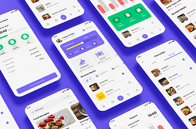 Calorie Goal Counter, Nutrition & Food Recipes App application business graphic design ui ux