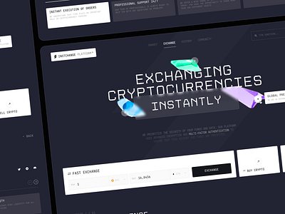 Instchange platform - Crypto website header binance bitcoin crypto crypto landing cryptocurrency exchange fintech interchain landing page platform token ui ux web web3 website