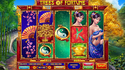 Slot winnings animation for the online slot "Trees of Fortune" casino animation digital art digital graphics gambling gambling animation gambling art gambling design game art game design mega win mega win animation motion art motion design slot animation slot design slot machine slot winnings