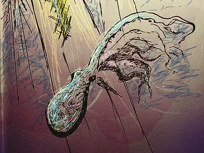 coloring experiment digital collage drawing illustration