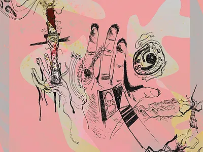 coloring experiment color digital collage drawing experimental illustration