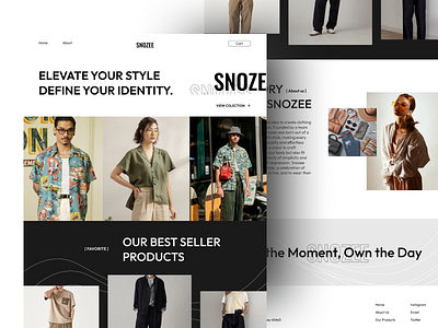 SNOZEE - Fashion Shop Collection branding clean clothing collection page design ecommerce fashion landing page shopify ui ux web design website