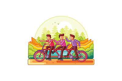 Teamwork Riding Illustration branding design graphic design illustration vector