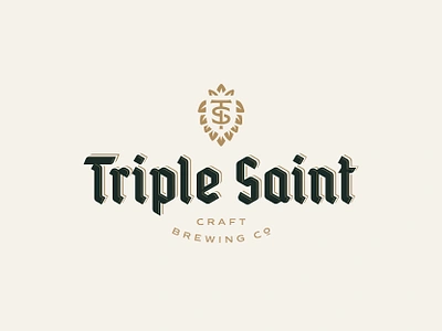 Triple Saint Brewing Co. beer brewery brewing craft drink hop hops icon logo mark saint symbol triple