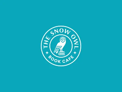 The Snow Owl / Book Cafe bird book reading brand branding cafe coffee design graphic design illustration logo mark owl vector