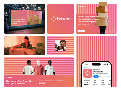 Boxem Direction 3 abstract amazon bento branding branding and identity clean design dribbble dropshipping freelancer graphic design graphic designer identity layout logo logo design minimal modern simple visual identity