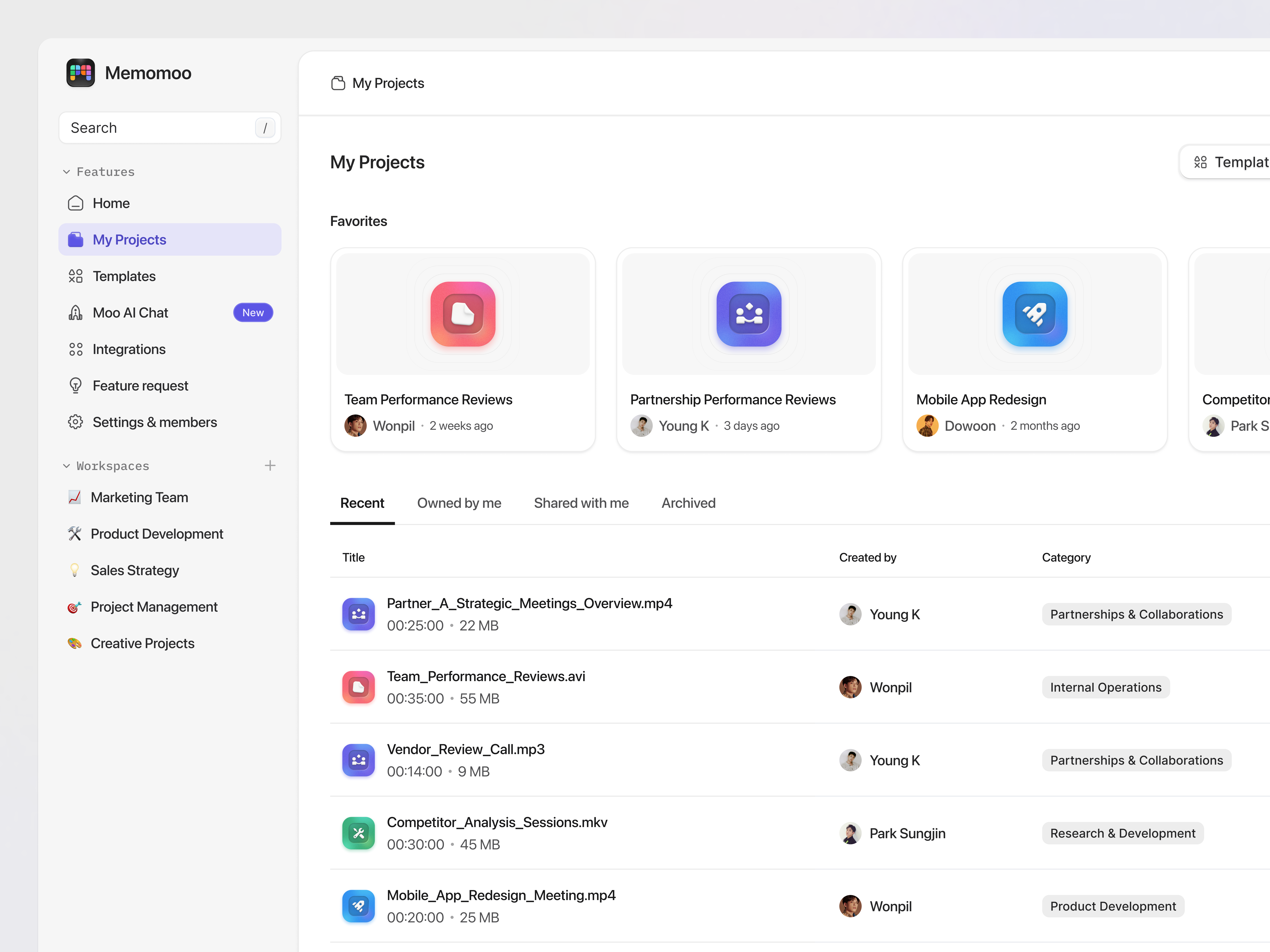 Memomoo: AI-Powered Meeting Note Taker - Project Library 🚀 ai ai chat ai meeting assistant ai note taker ai summarize artificial intelligence dashboard google meet meeting meeting note note note taker saas summarizer text summary transcript ui ux web app zoom