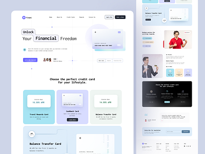 Digital Bank Credit Card Landing Page bank bank card banking clean credit card design digital banking finance fintech landing page mobile banking modern ui ux web web design website website design