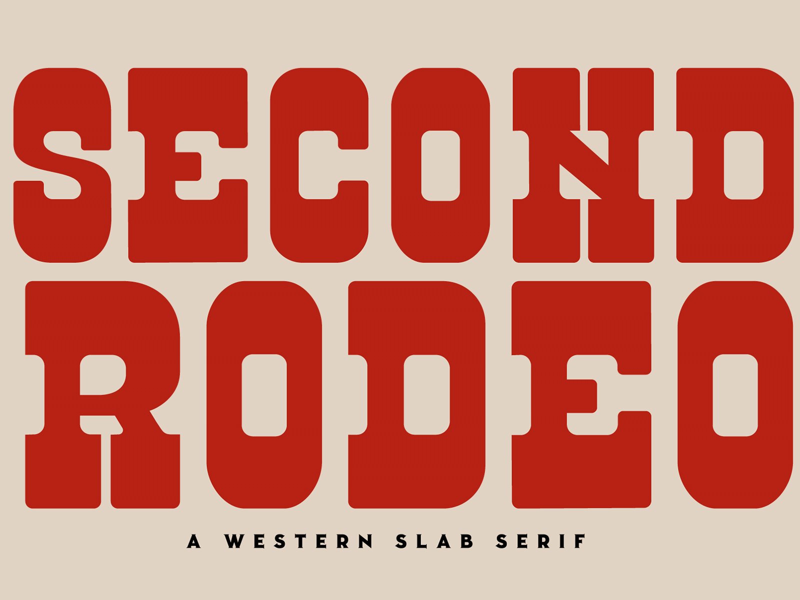 Second Rodeo Typeface chunky cowboy font old west rodeo thick typography western