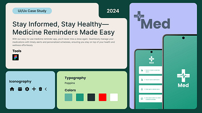 Med-Personal medicine reminder app case study app design case study design ui uiux ux web design