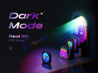 Dark Mode 3D icons update 3d appicon c4d darkmode icons illustration ios18