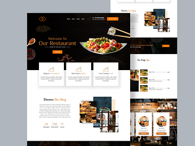 Creative Restaurant Landing Page Design: Engaging, User-Friendly design figma homepage landing page mockup restaurant website ui ui design