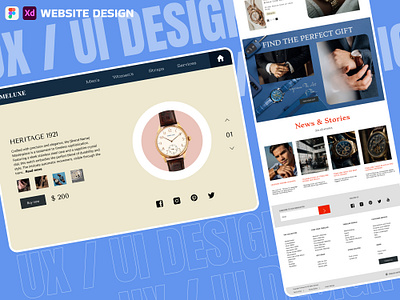 Timeluxe Watch Brand Website UI & UX Design adobe xd figma graphic design ui ui design ux ux design website design