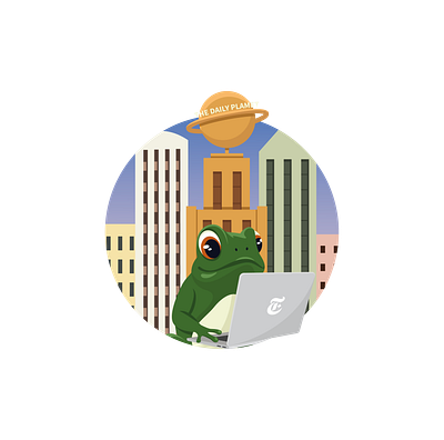 Planning and Metadata Team Logo animals branding city frog graphic design illustration logo the new york times vector